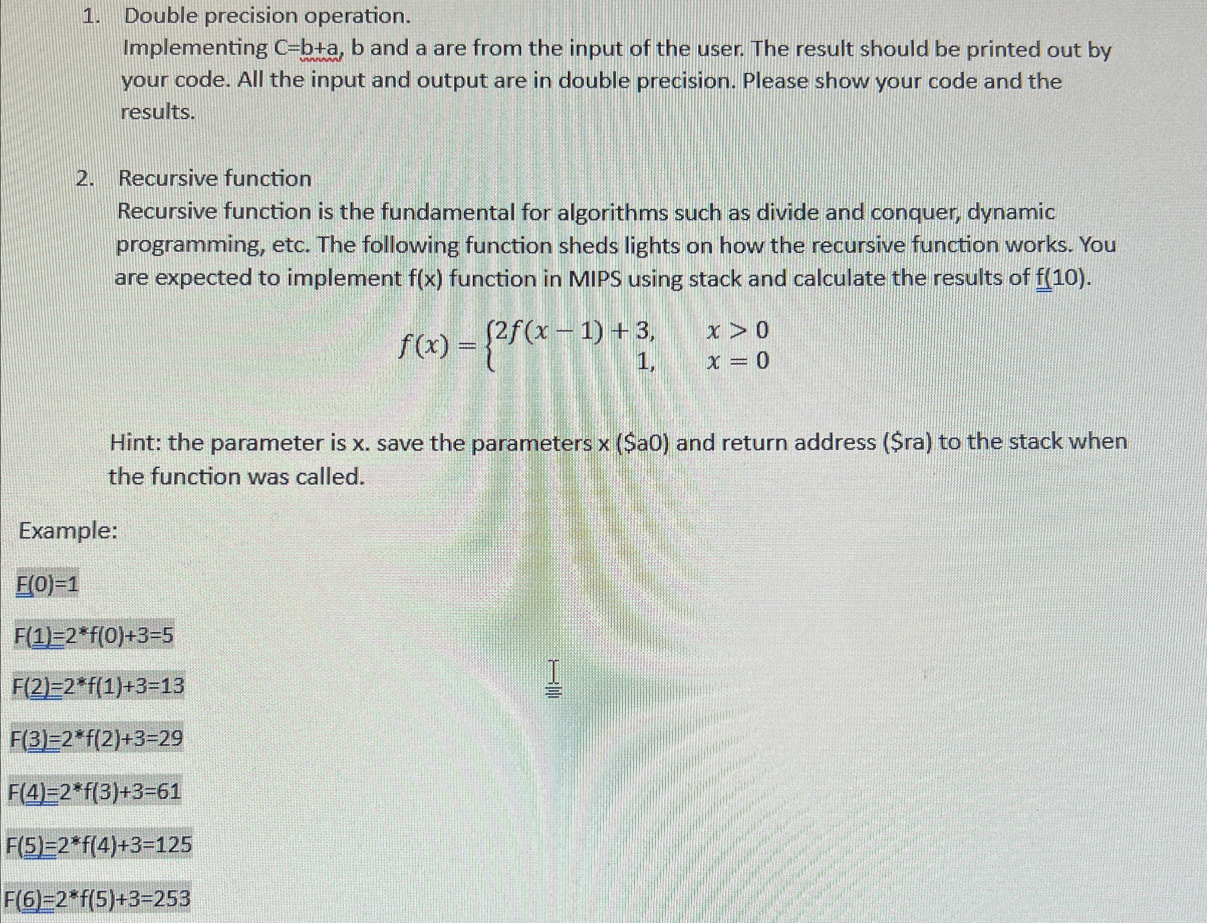 Solved Double precision operation.Implementing C=b+a,b ﻿and | Chegg.com