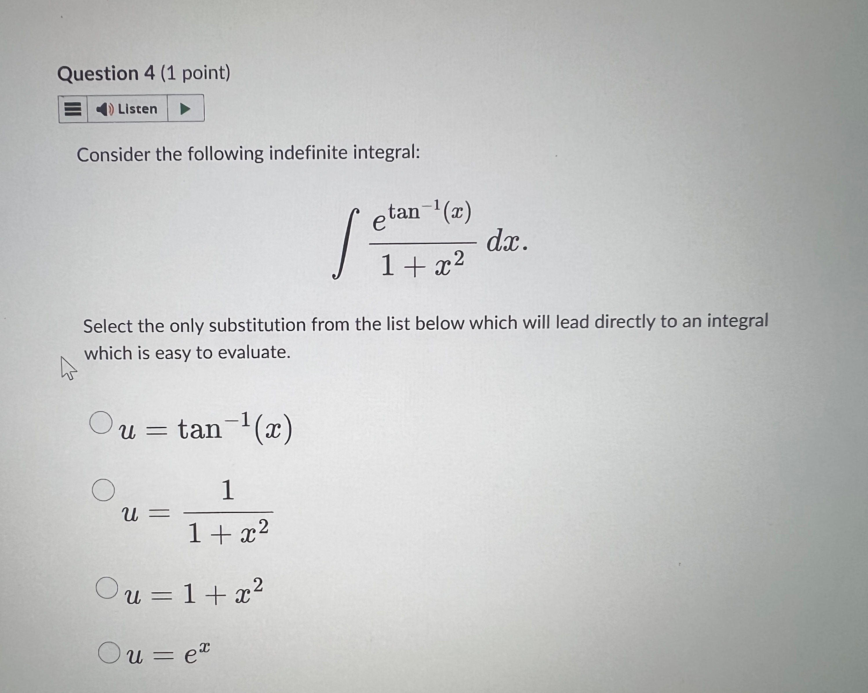 Solved Question 4 (1 ﻿point)Consider the following | Chegg.com