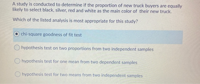 Solved A study is conducted to determine if the proportion | Chegg.com