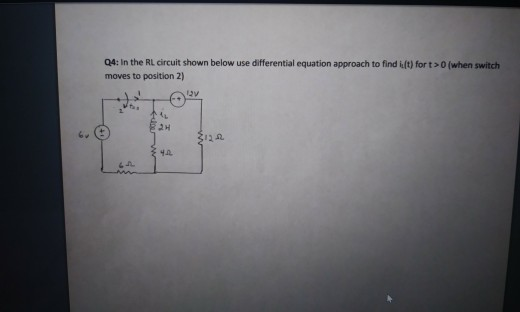 Solved Q4: In the RL circuit shown below use differential | Chegg.com