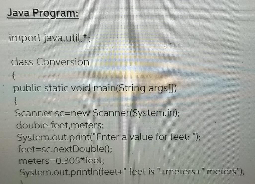 Solved Java Program: import java.util.*; class Conversion { | Chegg.com