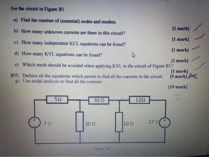 Solved For The Circuit In Figure B1 A) Find The Number Of | Chegg.com