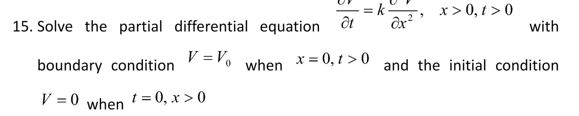 Solved 15. Solve the partial differential equation | Chegg.com