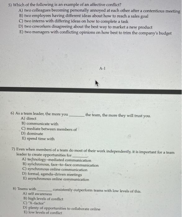 Solved 5) Which of the following is an example of an | Chegg.com