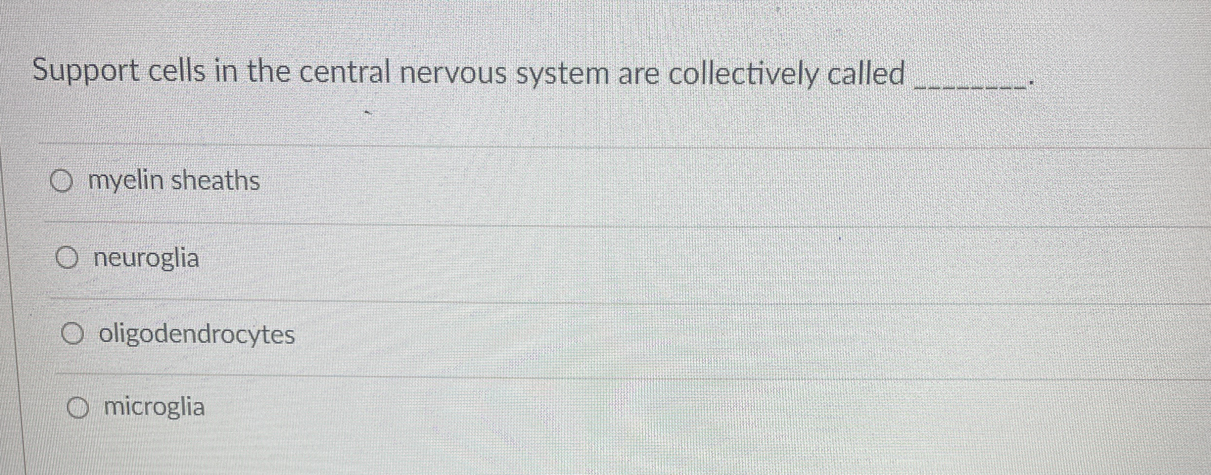 Solved Support cells in the central nervous system are | Chegg.com