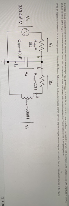 Solved Consider the AC circuit shown below which models a | Chegg.com