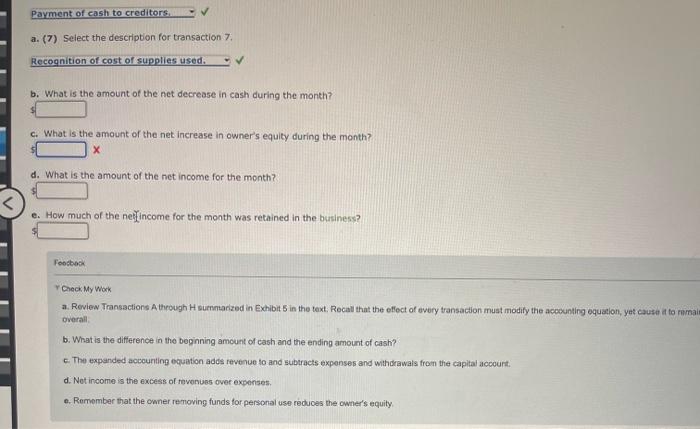 Solved b. What is the amount of the net decrease in cash | Chegg.com
