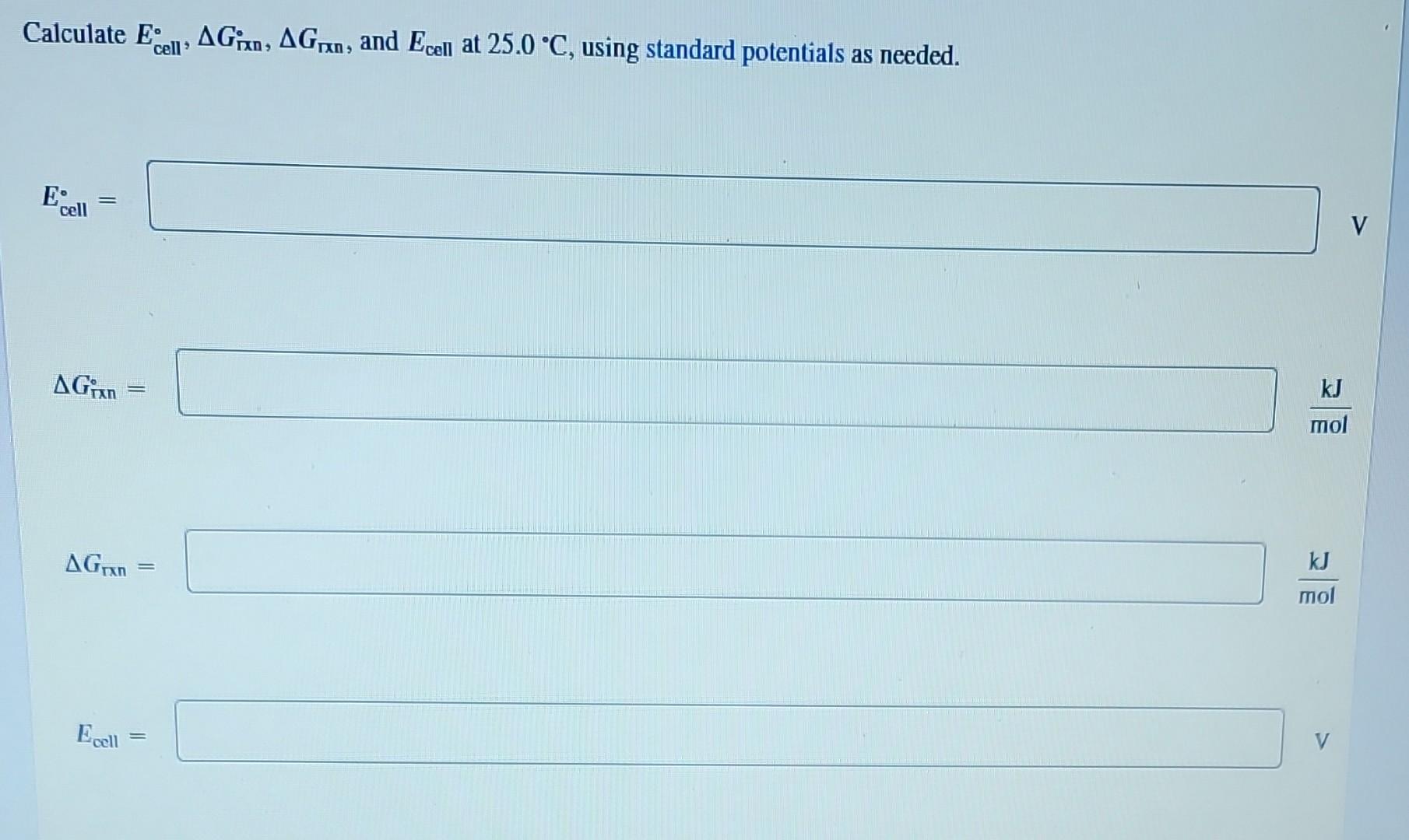 Solved Write the net cell equation for this electrochemical | Chegg.com