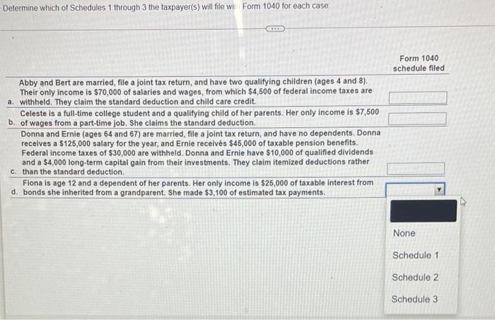 Solved Determine which of Schedules 1 through 3 the | Chegg.com