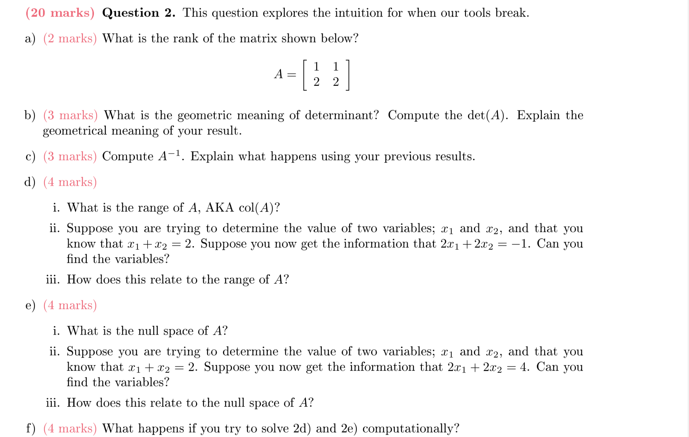 Solved (20 ﻿marks) ﻿Question 2. ﻿This question explores the | Chegg.com