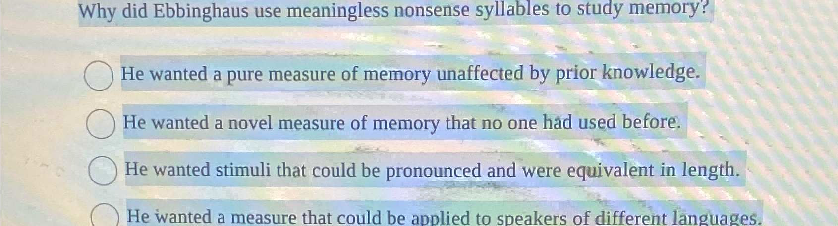 hermann ebbinghaus nonsense syllables experiment