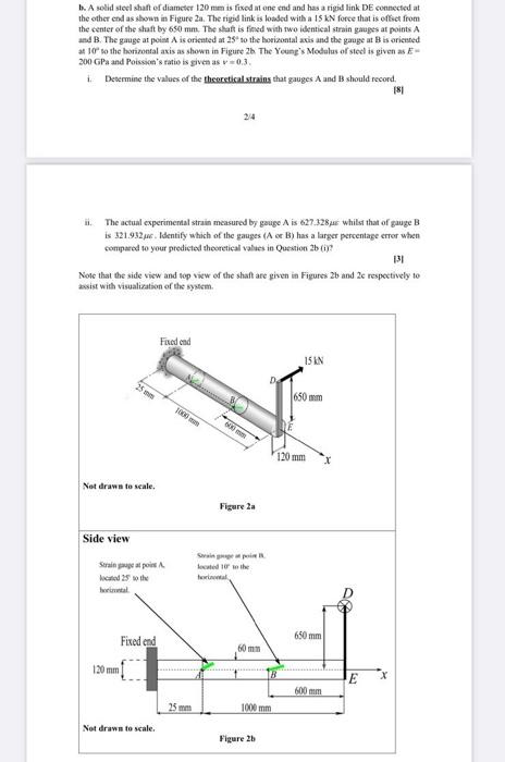Solved 1. A solid steel shaft of diameter 120 mm is fixed at | Chegg.com