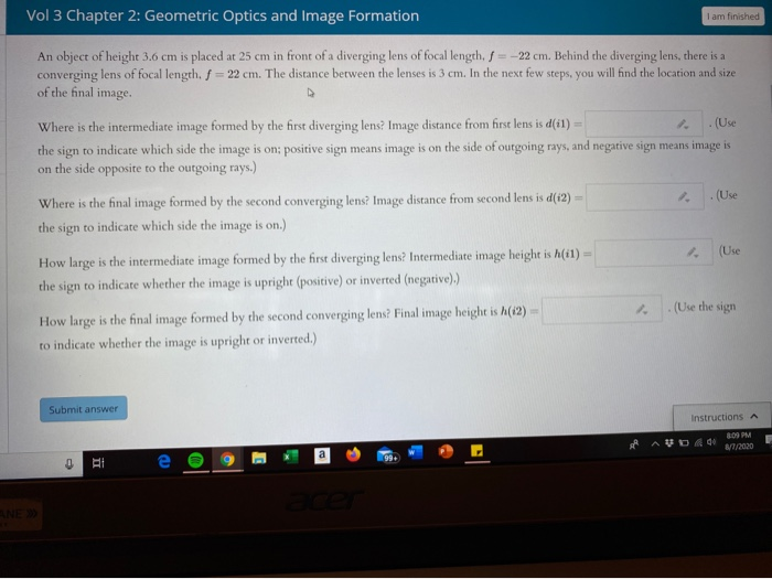 Solved Vol 3 Chapter 2 Geometric Optics and Image Formation