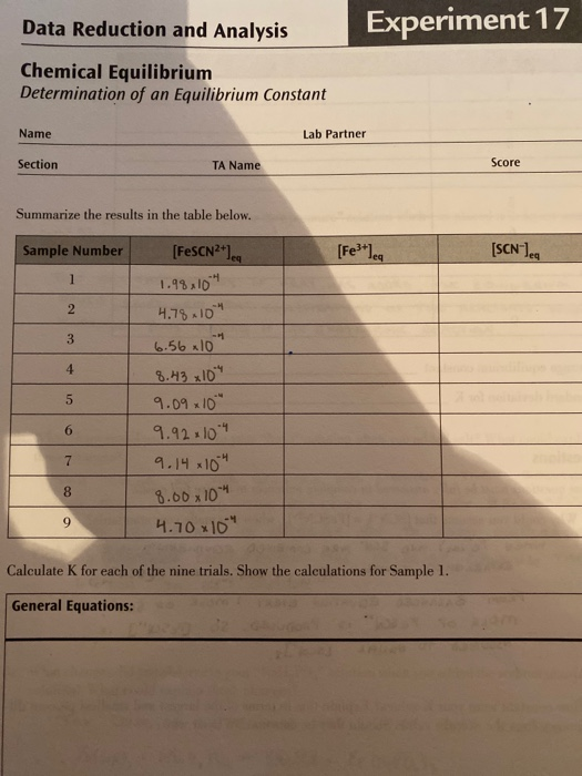 Calculations Using The Equilibrium Constant Worksheet Answers - ZHISHU WEB
