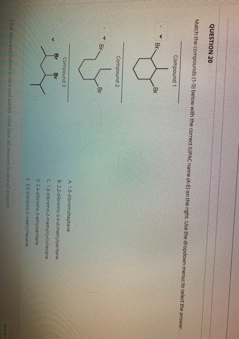 Solved Question Match The Compounds 1 5 Below With T Chegg Com