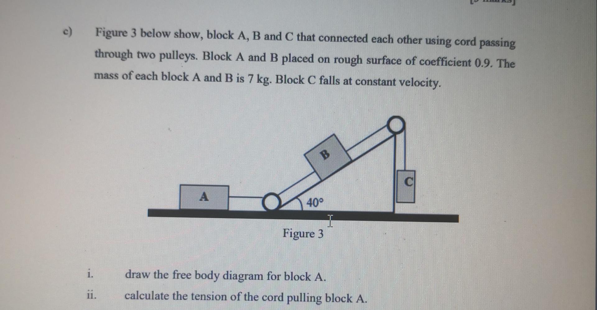 Solved C) Figure 3 Below Show, Block A, B And C That | Chegg.com