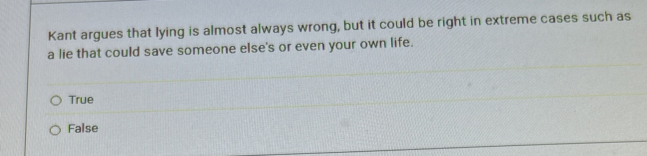 Solved Kant argues that lying is almost always wrong, but it | Chegg.com