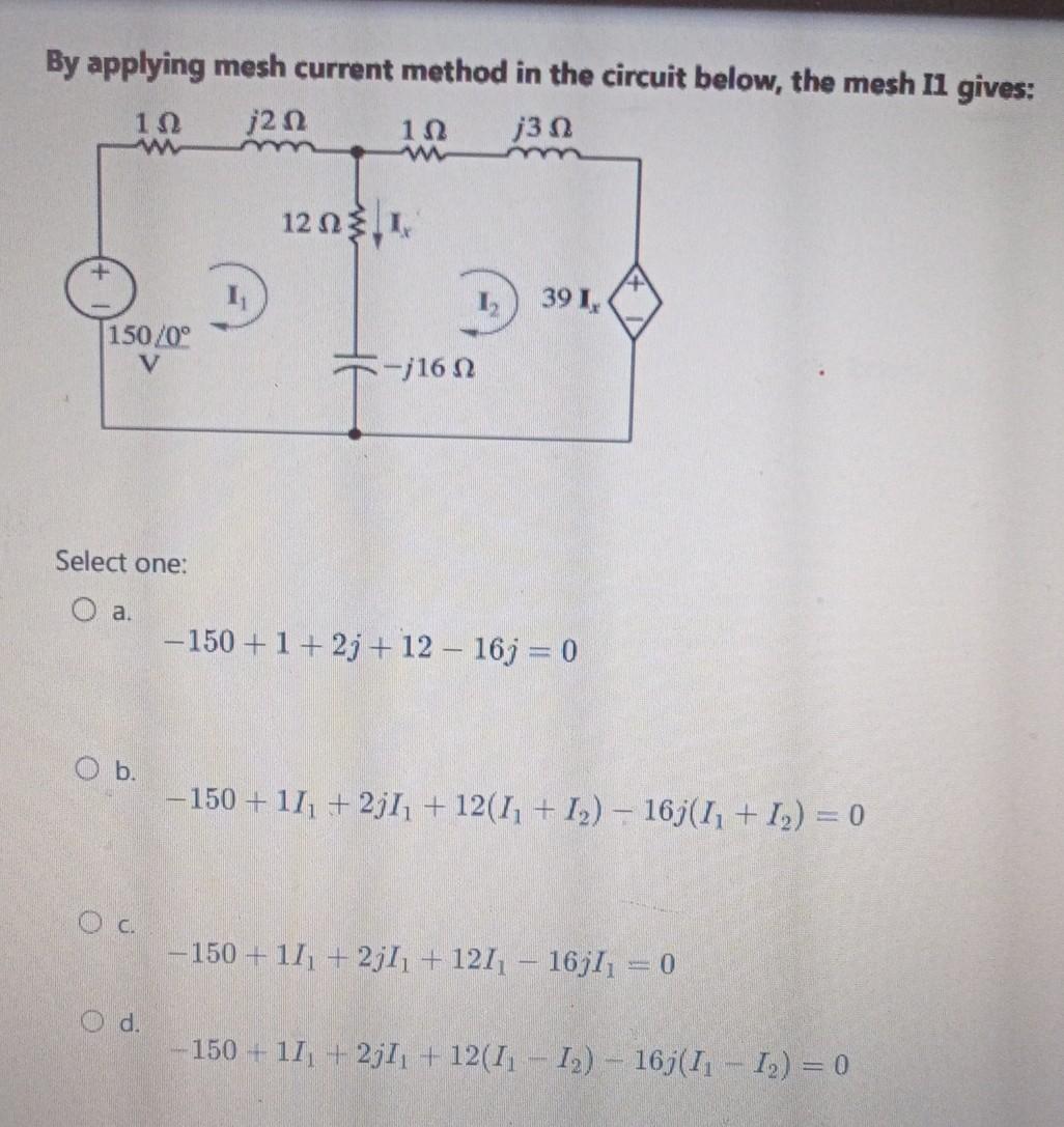 Solved By applying mesh current method in the circuit below, | Chegg.com