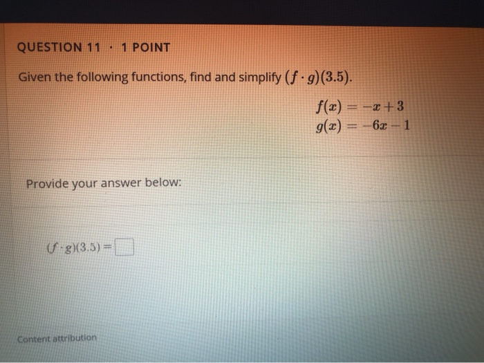 Solved QUESTION 11 . 1 POINT Given the following functions, | Chegg.com