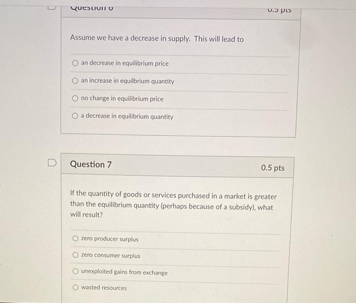 Solved QuestioITO 0.3 pls Assume we have a decrease in | Chegg.com