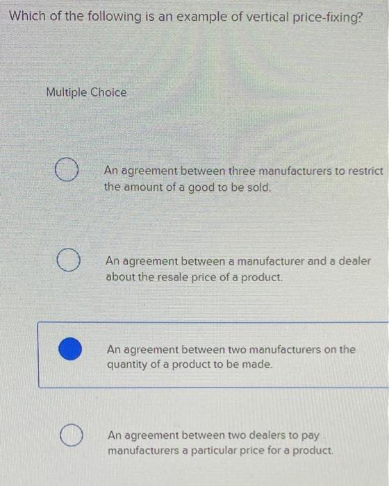 Solved Which of the following is an example of vertical