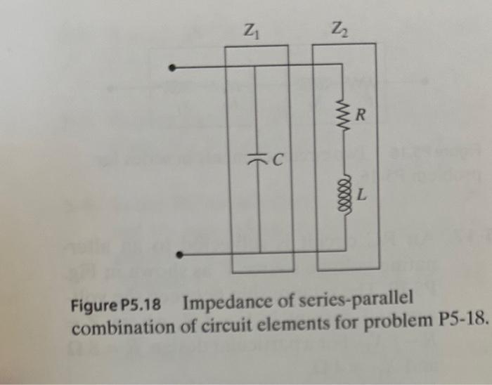 Figure P5.18 Impedance of series-parallel combination of circuit elements for problem P5-18.