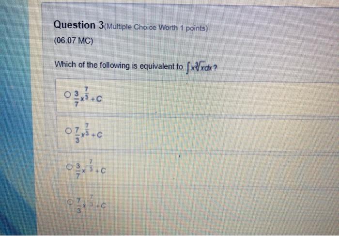 Solved Question 3(Multiple Choice Worth 1 points) (06.07 MC) | Chegg.com