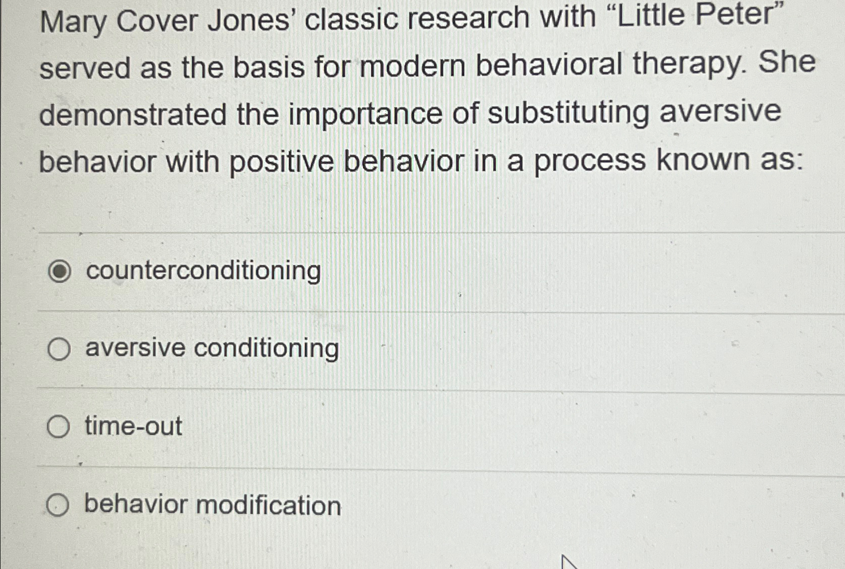 Mary Cover Jones' classic research with 