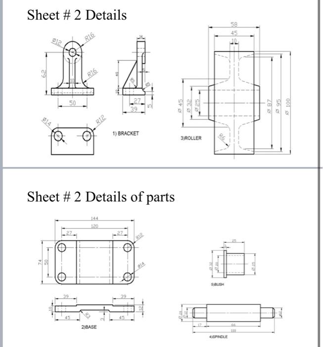 Solved I want each of the 2D parts drawn separately not | Chegg.com