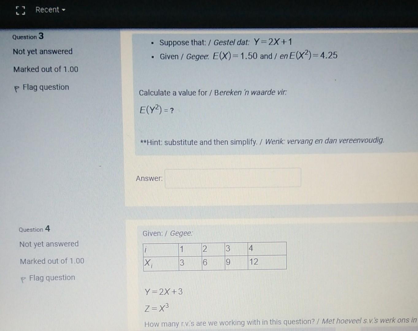 Solved Recent - Question 3 Not Yet Answered Suppose That: / | Chegg.com