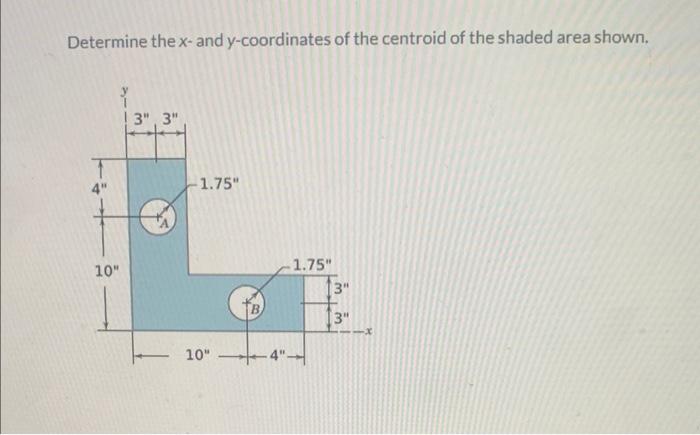 Solved Determine the x - and y-coordinates of the centroid | Chegg.com
