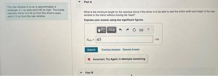 Solved The rear window h a car is approximately a rectangle, | Chegg.com