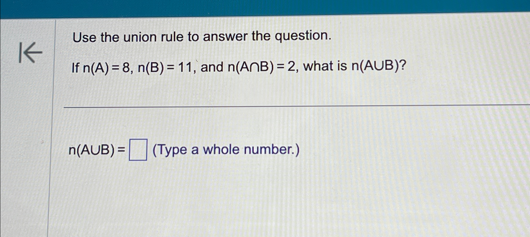 Solved Use the union rule to answer the question.If | Chegg.com
