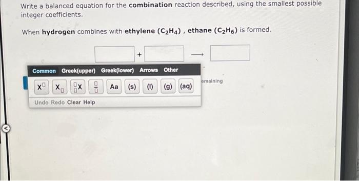 Solved Write a balanced equation for the combination Chegg