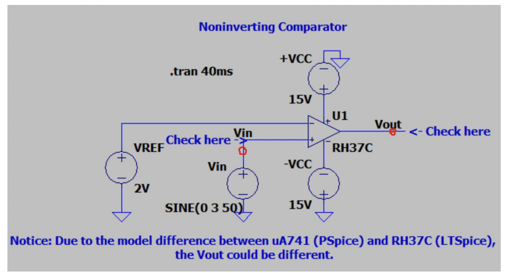 Solved Noninverting ComparatorExplain the working of this | Chegg.com