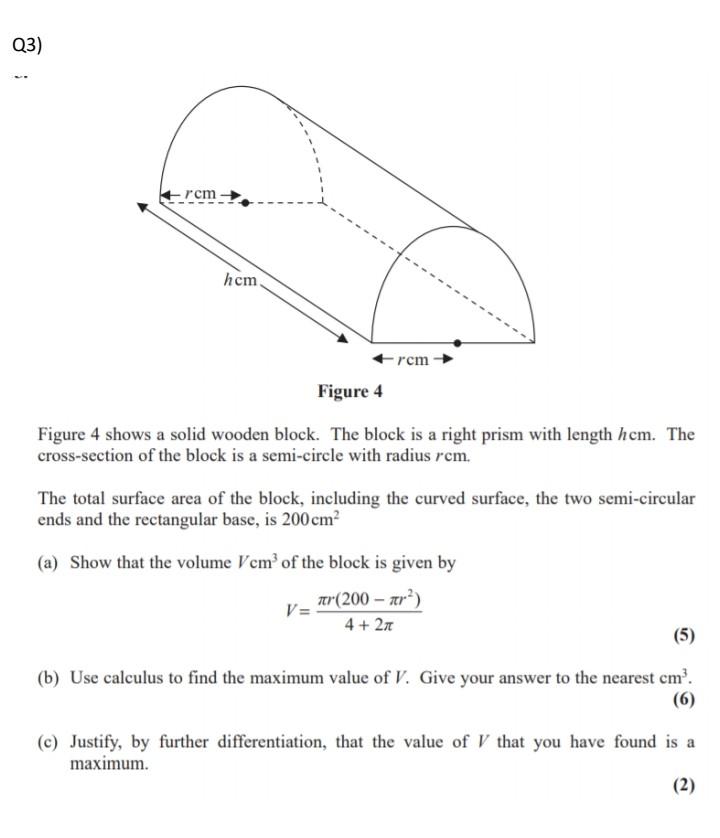 Solved Q3) rcm hcm +rem Figure 4 Figure 4 shows a solid | Chegg.com