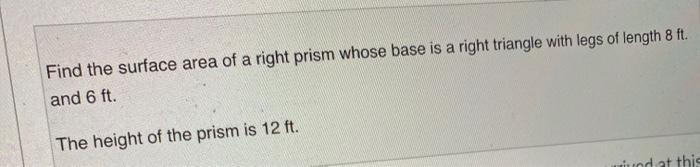 how to find the area of the base of a right prism