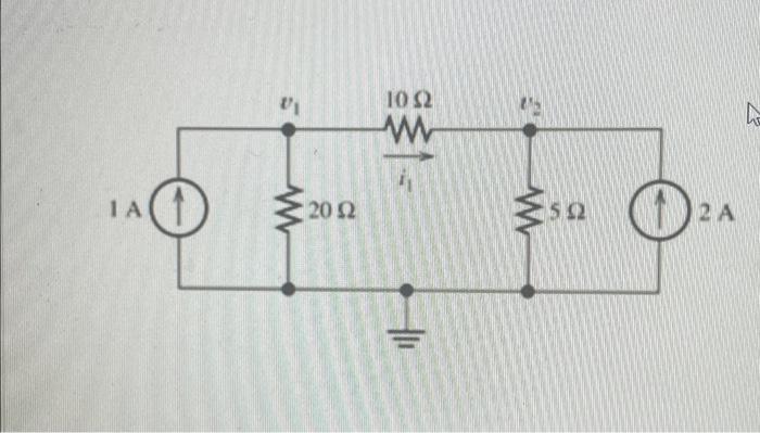 Solved d) find the node voltage v2 shown in the figuree) | Chegg.com