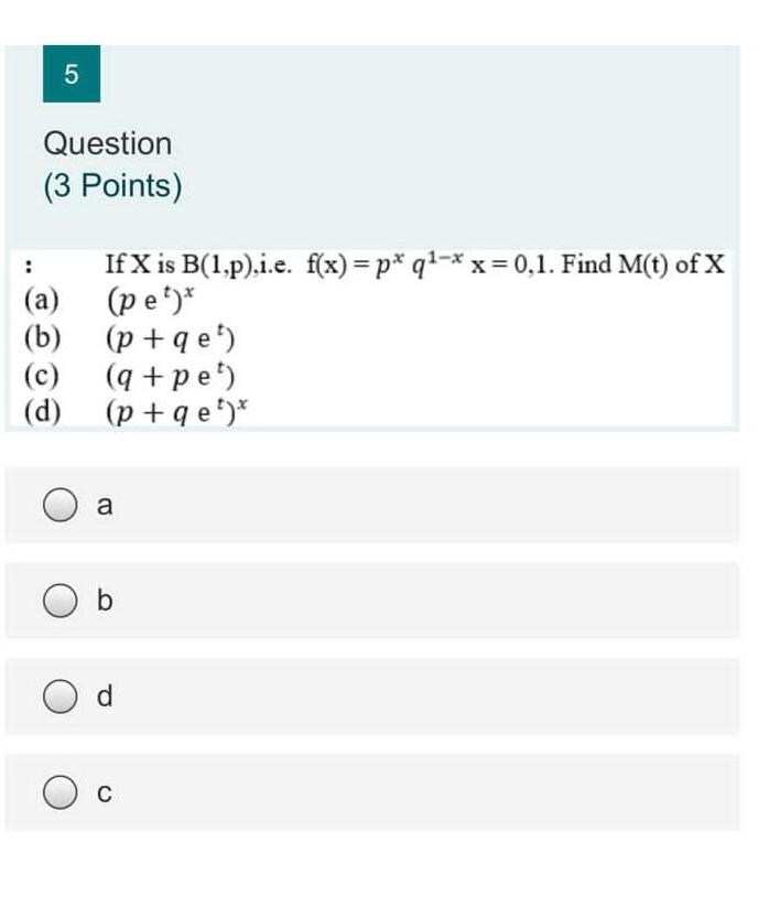 Lo Question 3 Points A B C D If X Is Chegg Com