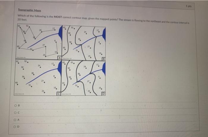 Solved 1 ts Topographic Mans Which of the following is the | Chegg.com