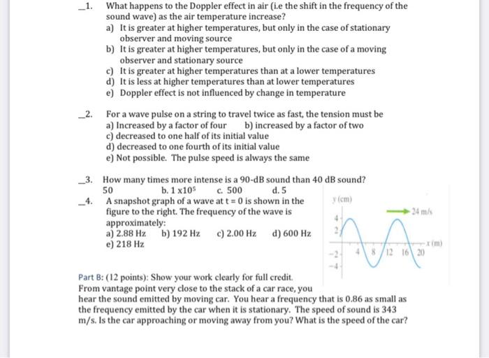 Solved _1. What happens to the Doppler effect in air (i.e | Chegg.com