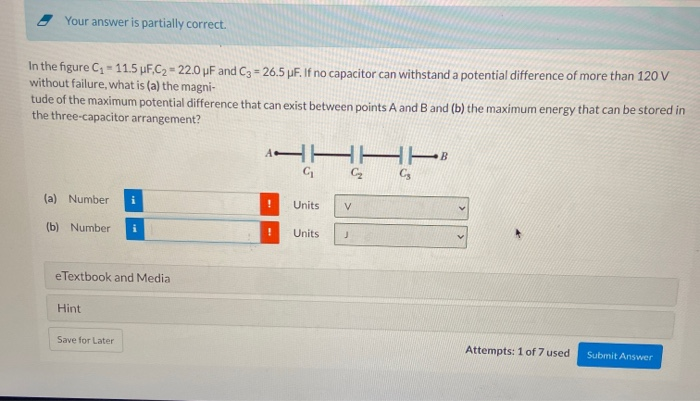 Solved Your answer is partially correct. In the figure C - | Chegg.com