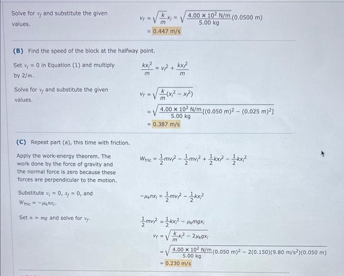 Solved Goal Use Conservation Of Energy To Calculate The