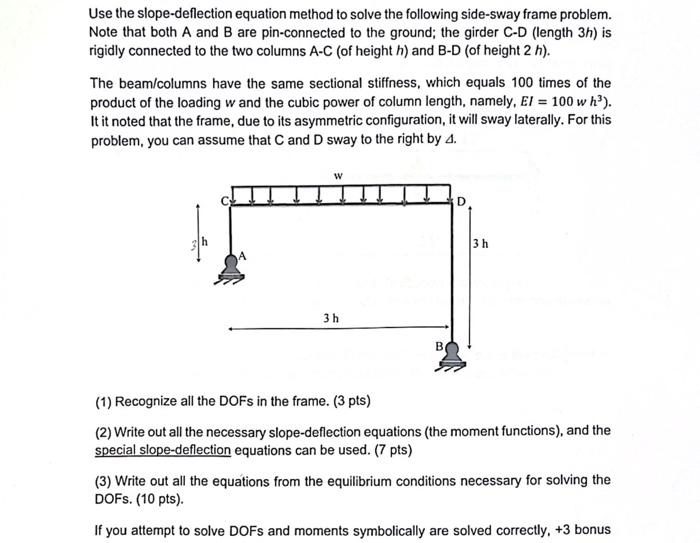 Solved Use the slope-deflection equation method to solve the | Chegg.com