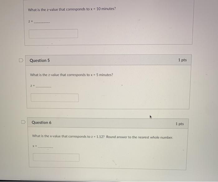 Solved What is the z-value that corresponds to x = 10 | Chegg.com