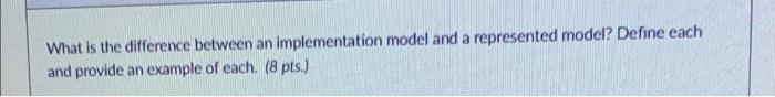 Solved What is the difference between an implementation | Chegg.com