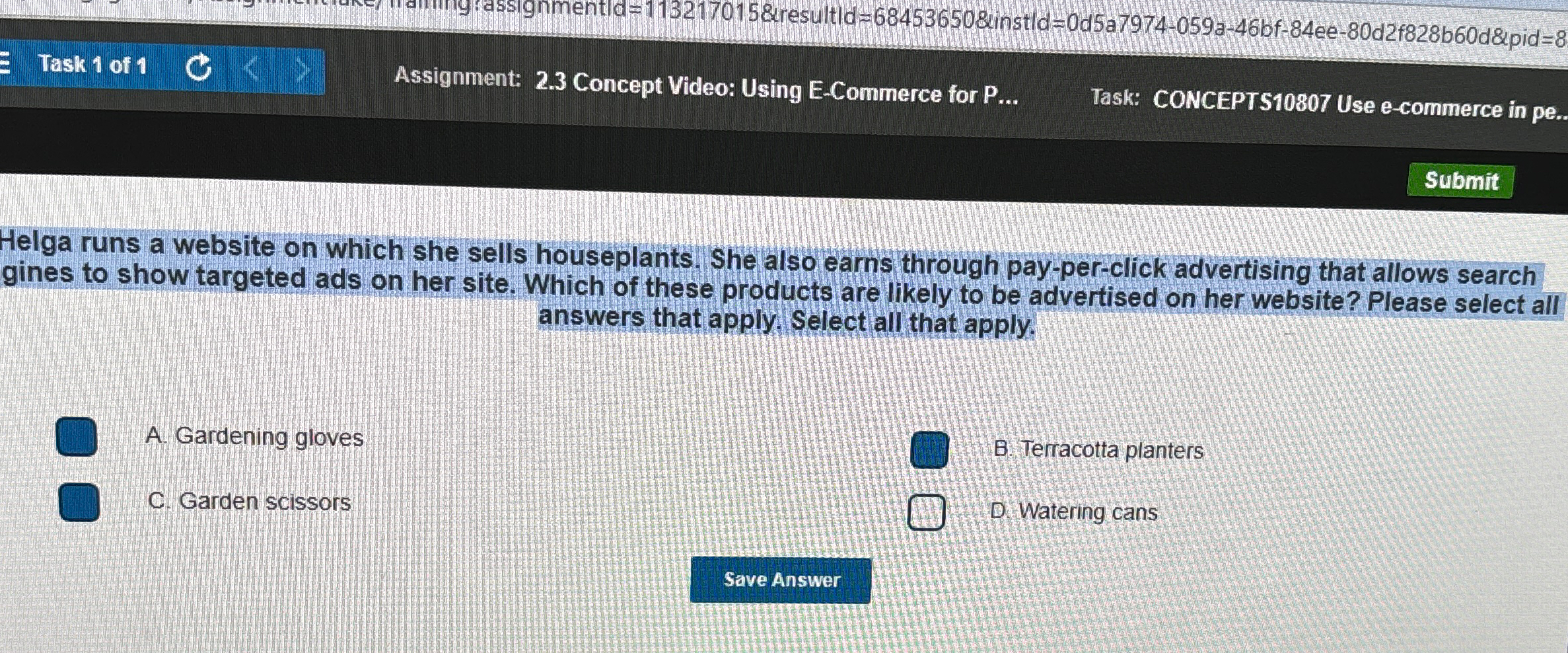Solved Task 1 ﻿of 1Assignment: 2.3 ﻿Concept Video: Using | Chegg.com