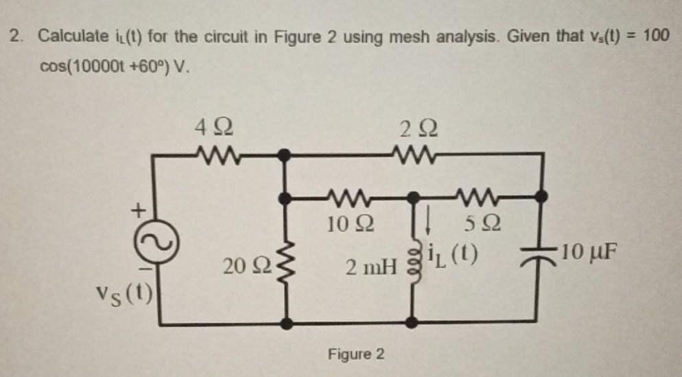 Solved 2 Calculate It 1 For The Circuit In Figure 2 Using Chegg Com