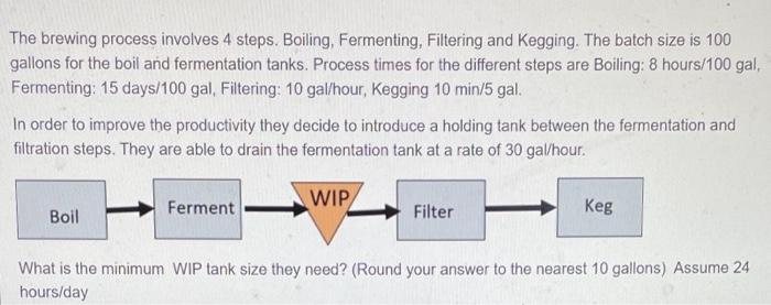 Solved The brewing process involves 4 steps. Boiling, | Chegg.com