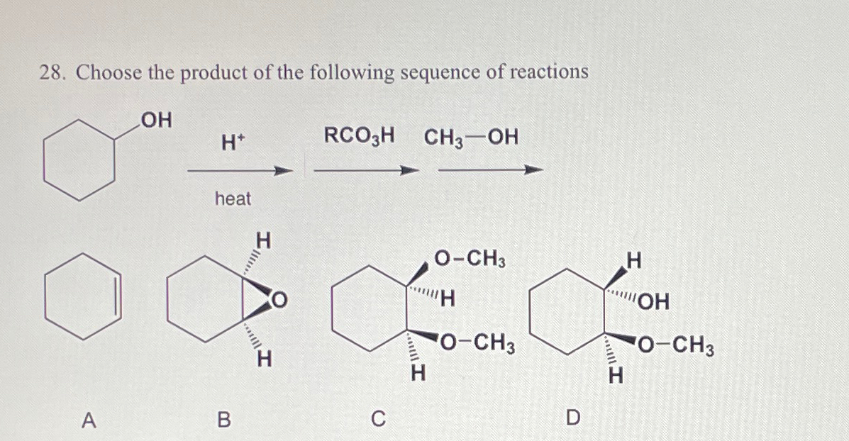 Solved Choose the product of the following sequence of | Chegg.com